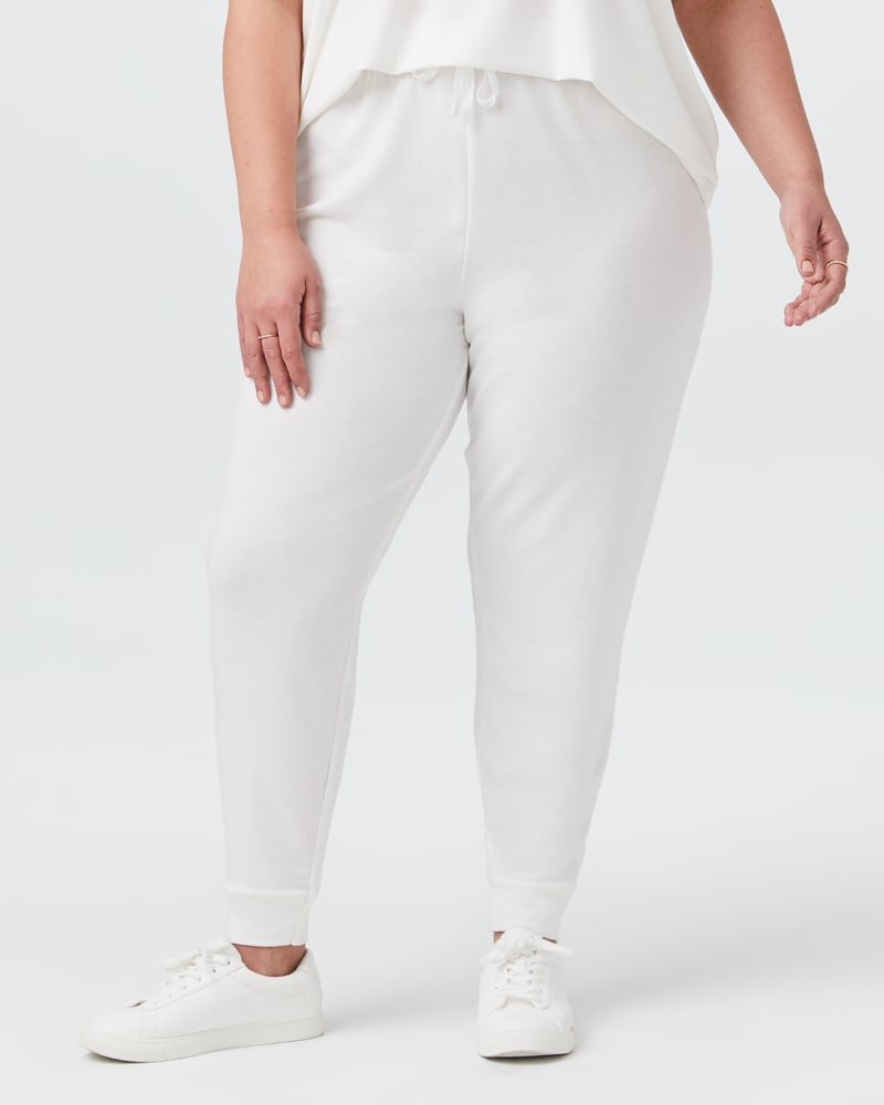 Darlene Plus Size French Terry Jogger White